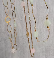 Guldfärgat rostfritt stål vridna länkar med PVD plätering, 5 st