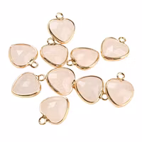 Guldfärgad berlock hjärta rosenkvarts, 1st