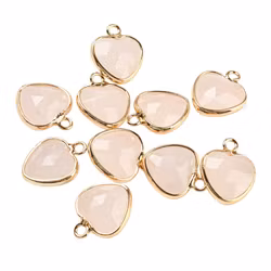 Guldfärgad berlock hjärta rosenkvarts, 1st