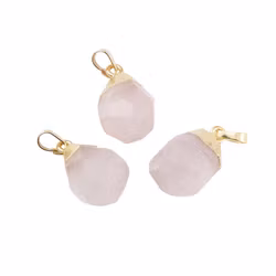 Guldfärgat hänge droppe rosenkvarts, 1 st