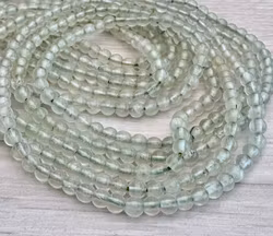 Faceted prehnite 6x4 mm, 1 strand