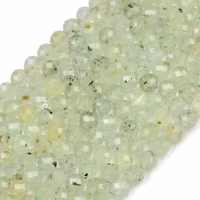 Facetterade runda prehnit 6 mm, 1 sträng
