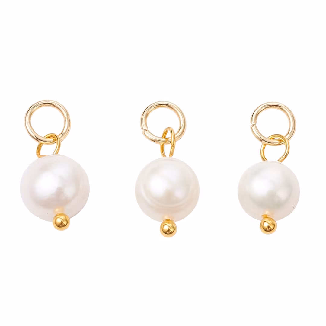 Guldfärgat rostfritt stål berlock sötvatten, 5 st