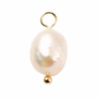 Gold-colored stainless steel pendant freshwater, 1 pc.