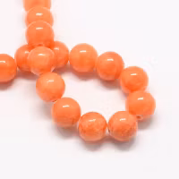 Jade 6 mm dark orange, 5 strands