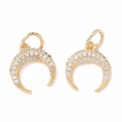 Gold-colored bar lock with heart and cubic zirconia, 1 pc.