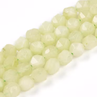 Jade 7x8 mm starcut gul/grön, 1 sträng