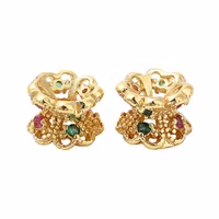 Guldfärgad strassrondell blommor med cubic zirconia mix, 1 st