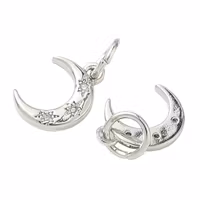 Antikfärgad berlock cubic zirconia måne med ring, 1 st