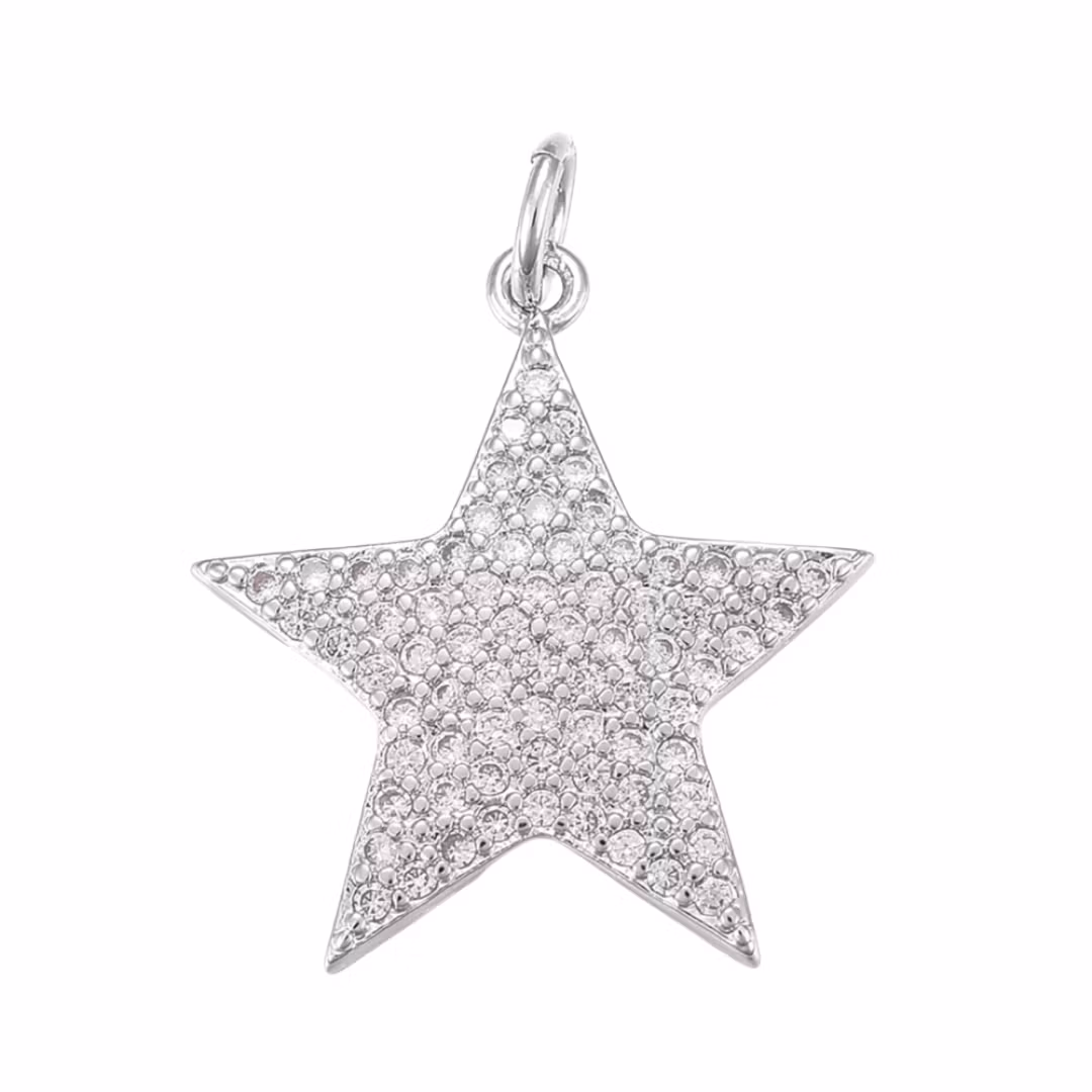 Antique colored cubic zirconia star pendant, 1 pc.