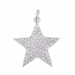Antikfärgat hänge cubic zirconia stjärna, 1 st