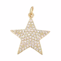 Guldfärgat hänge cubic zirconia stjärna, 1 st