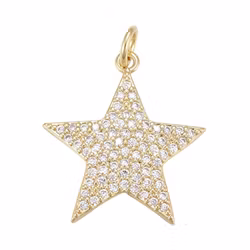 Guldfärgat hänge cubic zirconia stjärna, 1 st