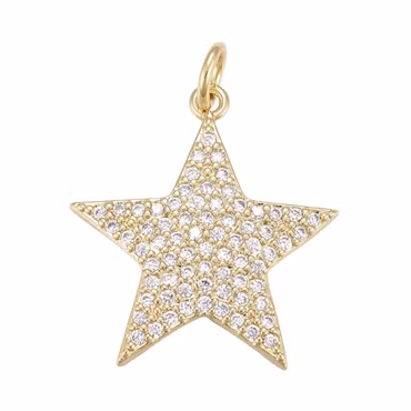 Guldfärgat hänge cubic zirconia stjärna, 1 st
