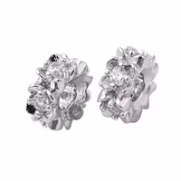 Antikfärgad strassrondell 8 mm med blommor och cubic zirconia, 1 st