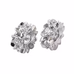 Antikfärgad strassrondell 8 mm med blommor och cubic zirconia, 1 st