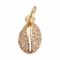 Guldfärgad berlock cubic zirconia snäcka, 1 st