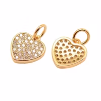 Guldfärgad berlock cubic zirconia hjärta, 1 st