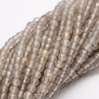 Faceted agate 4 mm gray, 1 strand