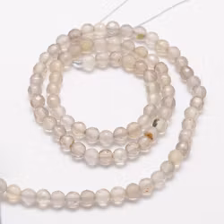 Facetterad agat 4 mm grå, 1 sträng