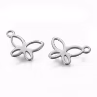 Gold-colored stainless steel charms small stars with 18k plating, 10 pcs.