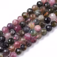 Faceted tourmaline multi 4 mm, 1 strand