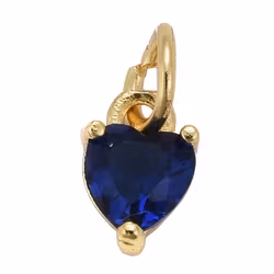 Guldfärgad berlock blå hjärta med cubic zirconia, 1 st