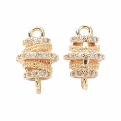 Guldfärgad connector med rondeller och cubic zirconia, 1 st