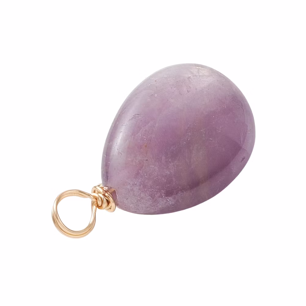 Guldfärgad berlock ametist och sötvatten, 1 st