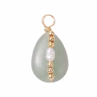 Guldfärgad berlock aventurin och sötvatten, 1 st