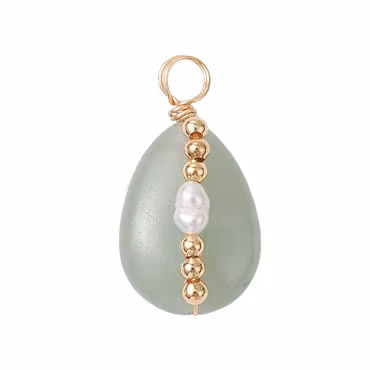 Guldfärgad berlock aventurin och sötvatten, 1 st