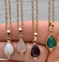 Gold-colored amethyst pendant, 1 pc.