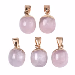 Guldfärgat hänge rosenkvarts, 1 st