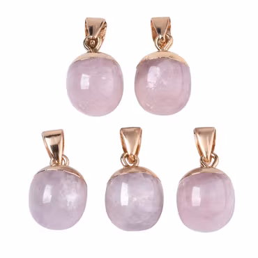 Guldfärgat hänge rosenkvarts, 1 st