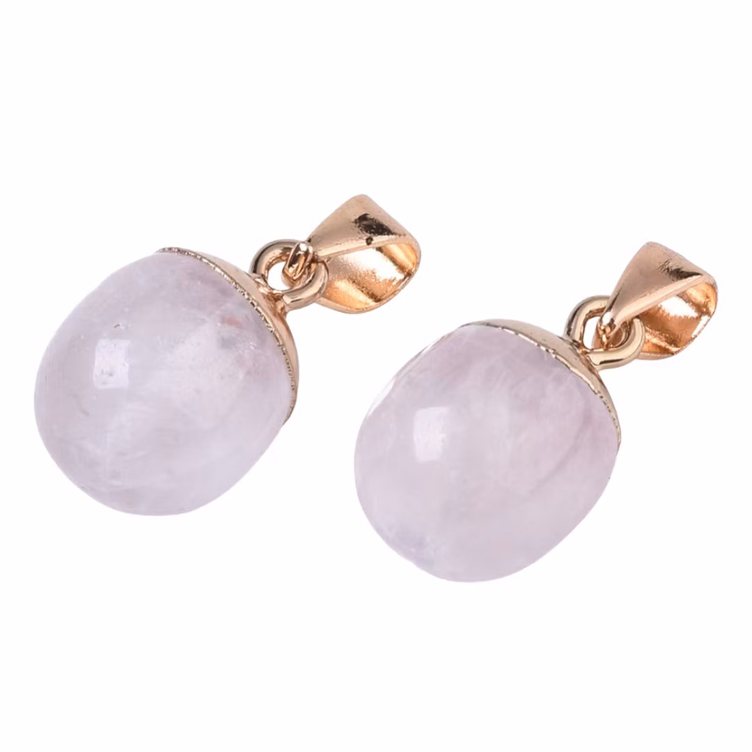 Guldfärgat hänge rosenkvarts, 1 st