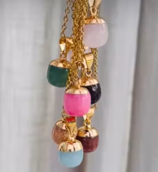 Gold-colored amethyst pendant, 1 pc.