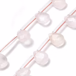 Rose quartz faceted drop 15 mm 1 pc