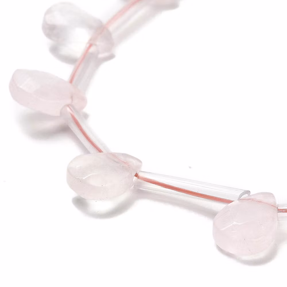 Rosenkvarts facetterad liten droppe 12 mm, 1 st