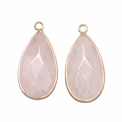 Gold-colored rose quartz pendant, 1 pc.