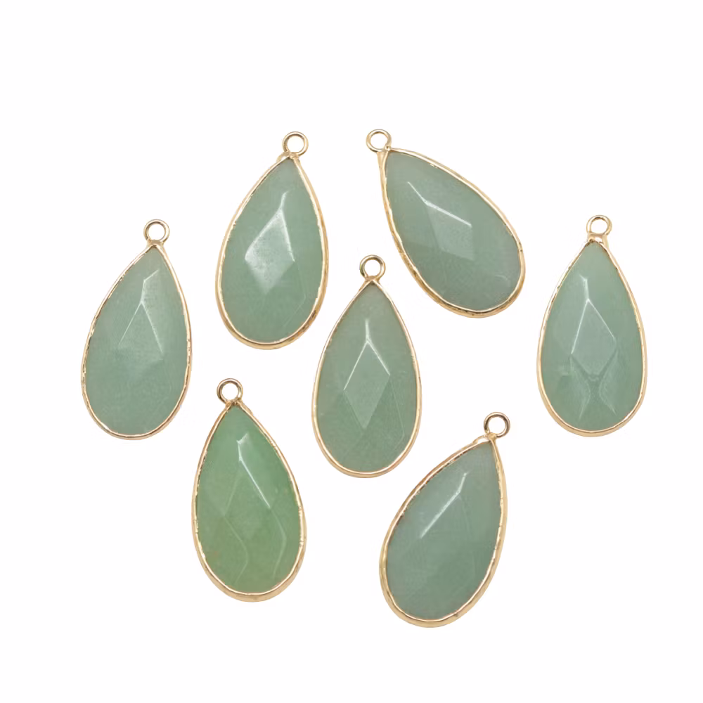 Gold-colored rose quartz pendant, 1 pc.