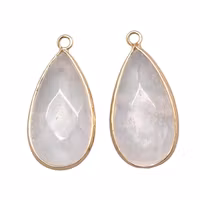 Gold-colored rose quartz pendant, 1 pc.