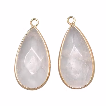 Guldfärgat avlångt hänge bergkristall, 1 st