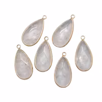 Gold-colored rose quartz pendant, 1 pc.