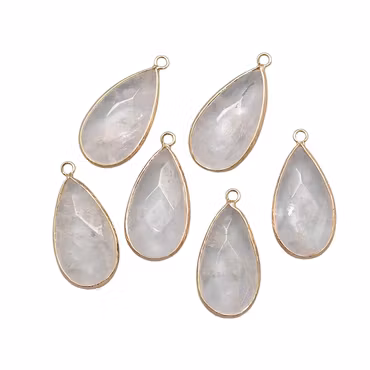 Guldfärgat avlångt hänge bergkristall, 1 st