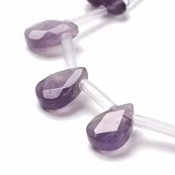 Rose quartz faceted drop 15 mm 1 pc