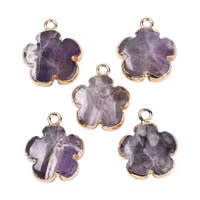 Guldfärgad berlock ametist blomma, 1st