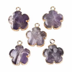 Guldfärgad berlock ametist blomma, 1st