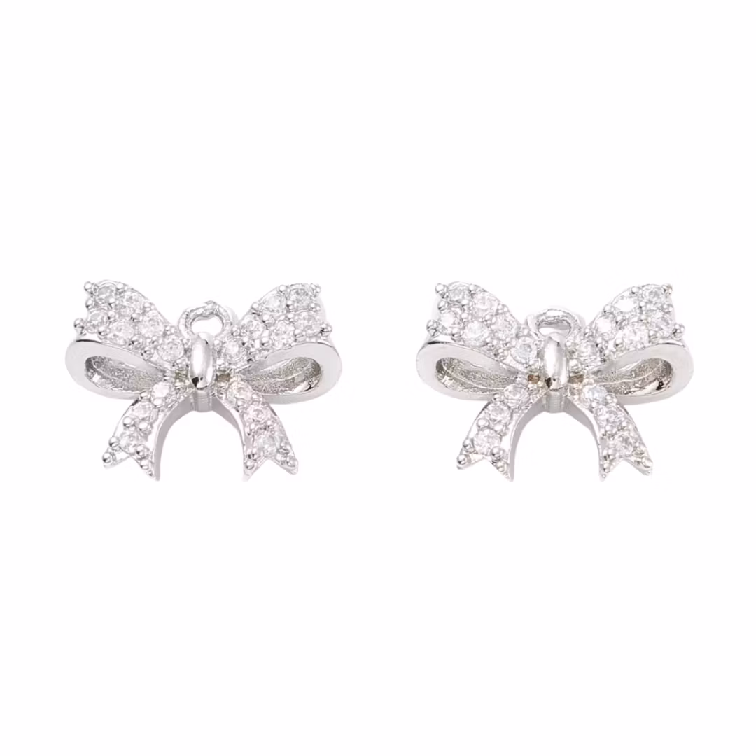 Antikfärgad berlock rosett och cubic zirconia, 1 st