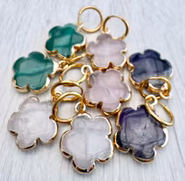 Guldfärgad berlock ametist blomma, 1st