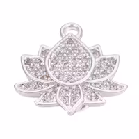 Antikfärgad berlock cubic zirconia lotus, 1 st